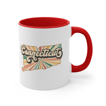 Connecticut Groovy Accent Coffee Mug, 11oz