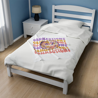 Smiley Connecticut Velveteen Plush Blanket