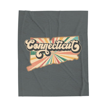 Connecticut Groovy Velveteen Plush Blanket