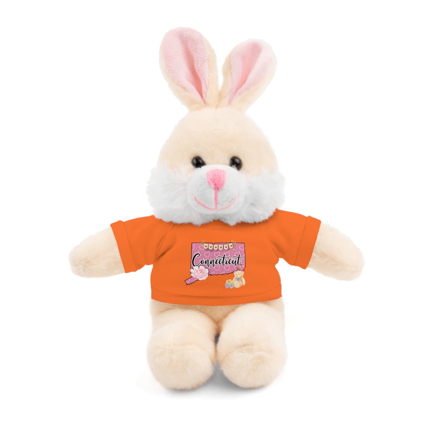 Connecticut Valentine Stuffed Animals with Tee (choose from many animals and colors)