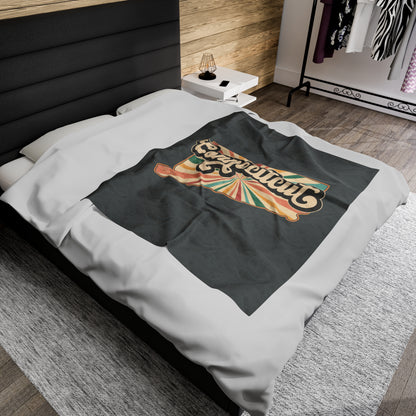 Connecticut Groovy Velveteen Plush Blanket