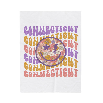 Smiley Connecticut Velveteen Plush Blanket