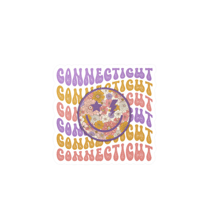 Connecticut Smiley Groovy Vinyl Decals
