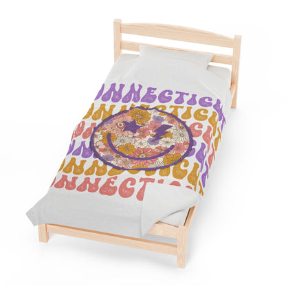 Smiley Connecticut Velveteen Plush Blanket