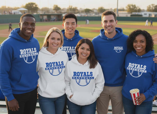 Royals Baseball/Softball Customizable Hoodie Youth and Adult - Multiple Weights Available