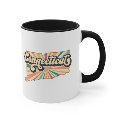 Connecticut Groovy Accent Coffee Mug, 11oz