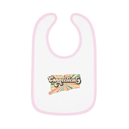 Connecticut Groovy Baby Contrast Trim Jersey Bib