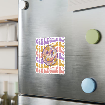 Connecticut Smiley Groovy Vinyl Decals