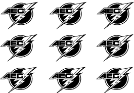 AEC Helmet Single or By the Sheet DECALS - JUST LOGO (color choices)