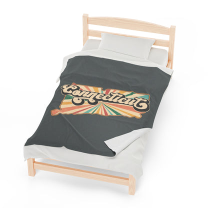 Connecticut Groovy Velveteen Plush Blanket