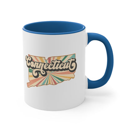 Connecticut Groovy Accent Coffee Mug, 11oz