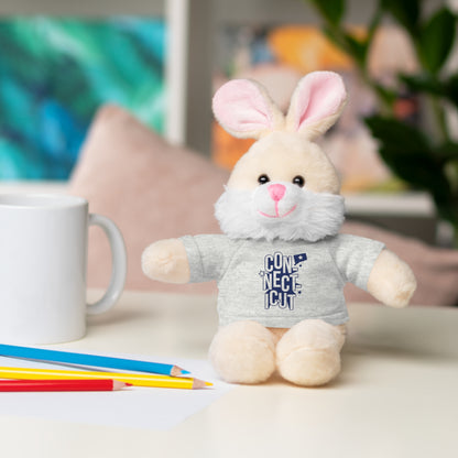 Connecticut Blue Lettering Stuffed Animals with Tee (multiple animals and colors)