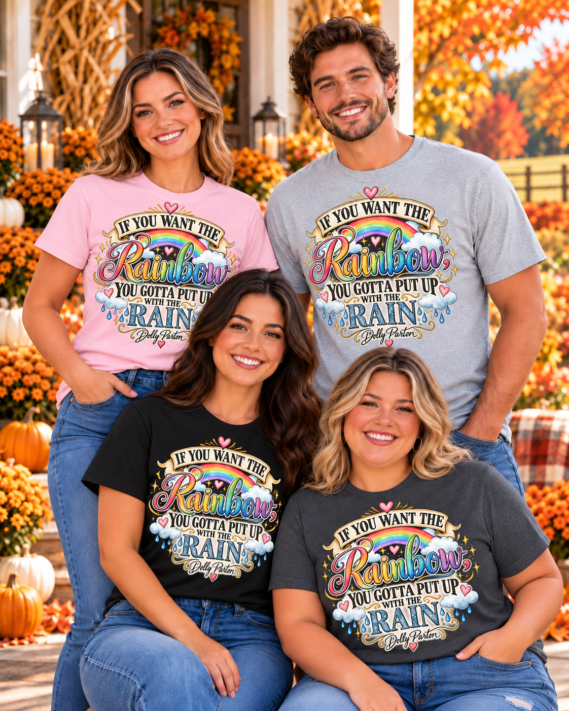 Dolly Rainbow Customizable Ladies, Unisex or Youth Ultra Cotton