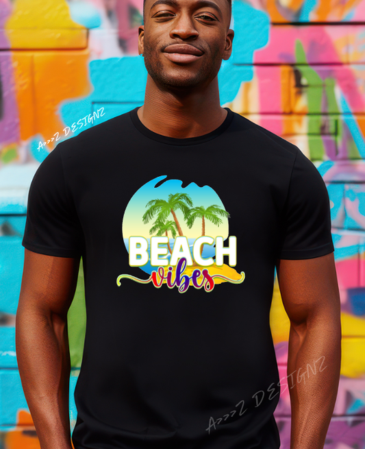 Beach Vibes Palm Trees Adult Tshirt