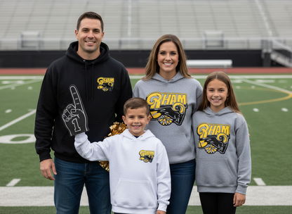 RYFC New! RHAM RAM Customizable Gildan Adult and Youth Hooded Sweatshirt (or upgrade to softstyle)