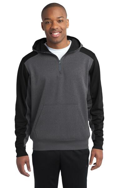 RYFC RHAM Youth/Adult Customizable Poly Tech Fleece Colorblock 1/4-Zip Hooded Sweatshirt