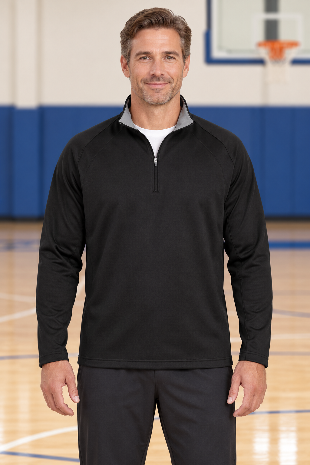 Royals Basketball Customizable Adult Sport Tek Sport-Wick Fleece 1/4-Zip Pullover