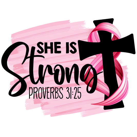 Breast Cancer - She is Strong Youth and Adult Sizes Softstyle Tee