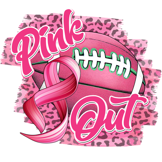 Breast Cancer - Pink Out Football Youth and Adult Sizes Softstyle Tee