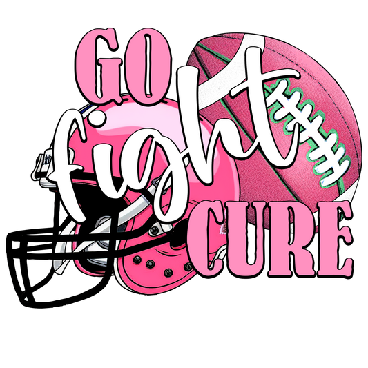 Breast Cancer - Go Fight Cure Football Youth and Adult Sizes Softstyle Tee