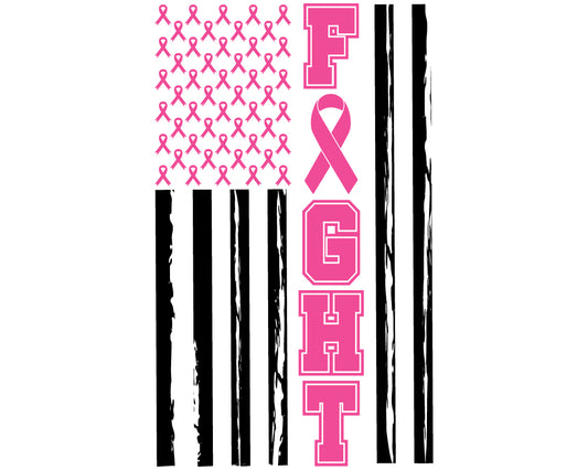Breast Cancer -  Flag Fight  Youth and Adult Sizes Softstyle Tee