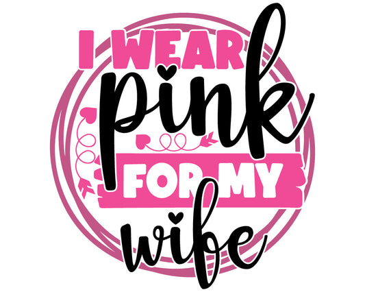Breast Cancer -  I Wear Pink for my Wife Youth and Adult Sizes Softstyle Tee