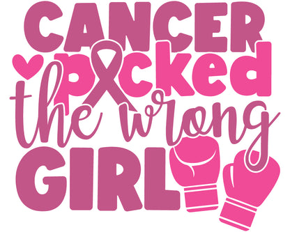 Breast Cancer -  Cancer Picked the Wrong Girl  Youth and Adult Sizes Softstyle Tee