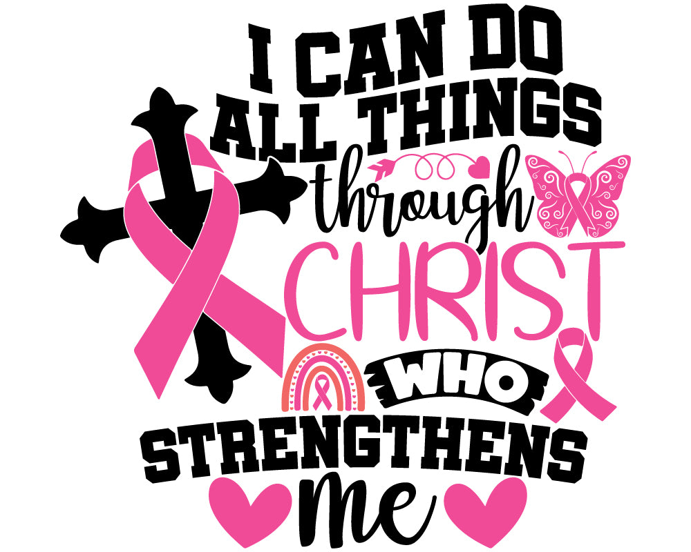 Breast Cancer - Do all Things Through Christ Youth and Adult Sizes Softstyle Tee