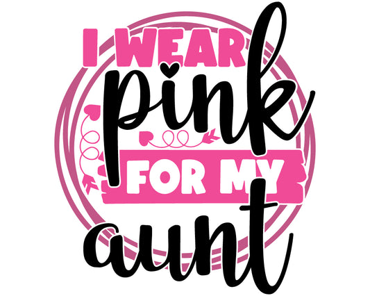 Breast Cancer -  I Wear Pink for my Aunt Youth and Adult Sizes Softstyle Tee