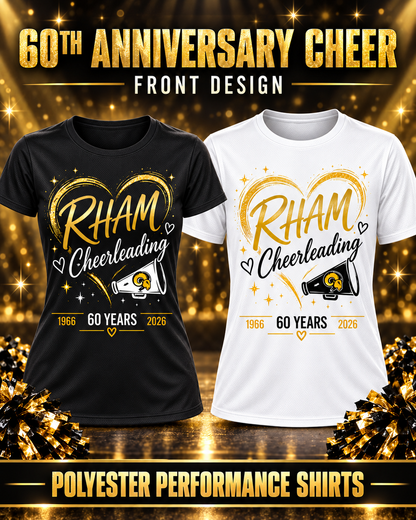 RYFC Cheerleading 60TH Anniversary  Unisex, Women, Youth Poly Cooling Performance Short/Long Sleeve