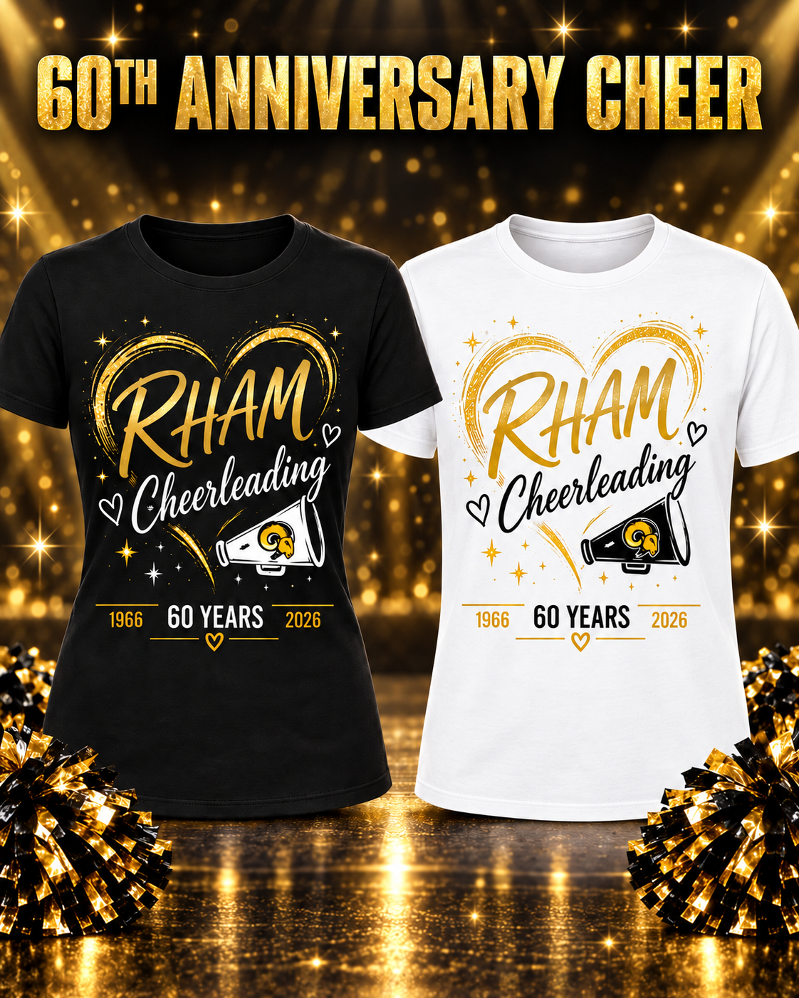 RYFC NEW! Cheerleading 6oth Anniversary Customizable Ultra Cotton Tshirt