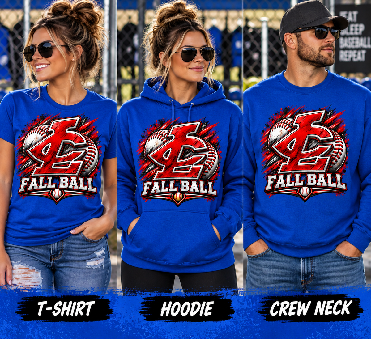 CLLL Fall Ball Baseball Blue  Youth and Adult Softstyle Gildan