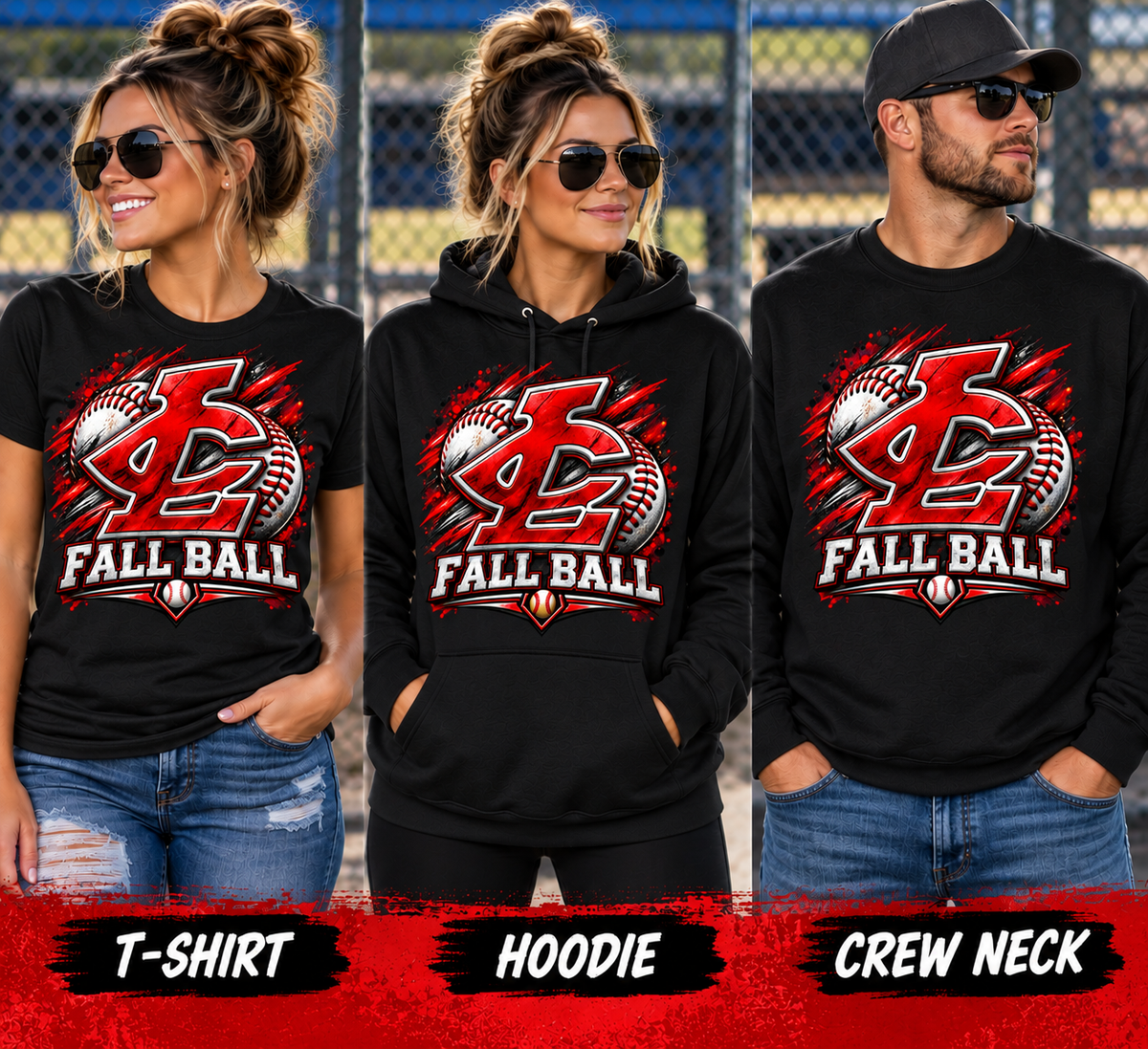 CLLL Fall Ball Baseball Black Youth and Adult Softstyle Gildan