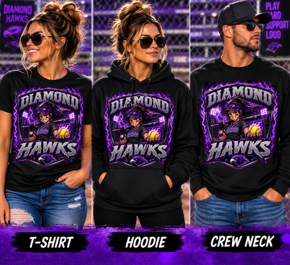 CLLL Fall Ball Softball Majors Diamond Hawks  Youth and Adult Softstyle Gildan