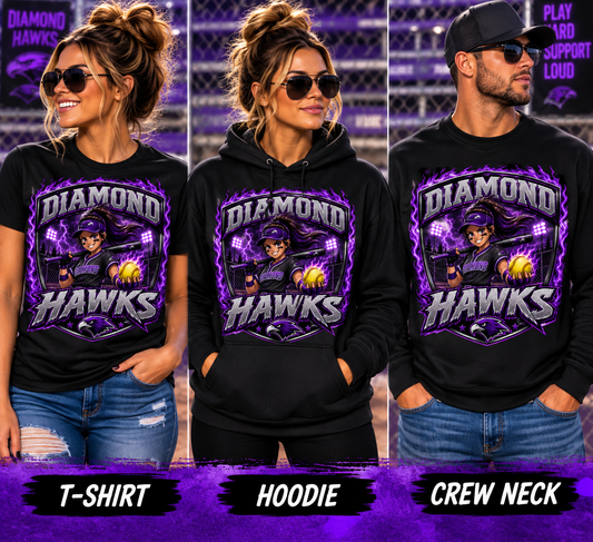 CLLL Fall Ball Softball Majors Diamond Hawks  Youth and Adult Softstyle Gildan