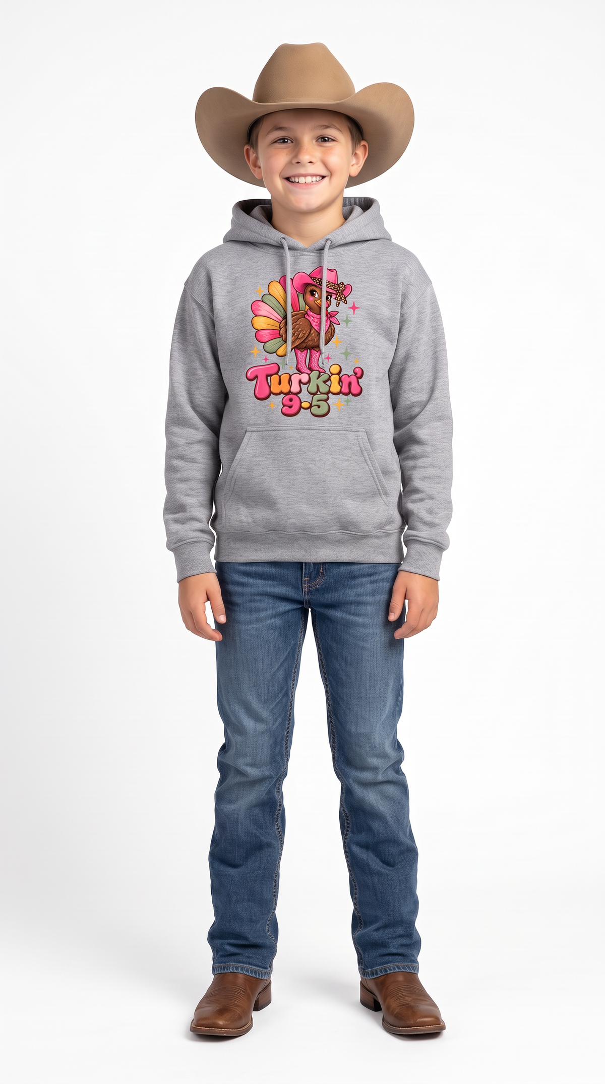 Turkin 9 to 5 Adult /youth Gildan Heavy Customizable 50/50 Blend Hooded Sweatshirt