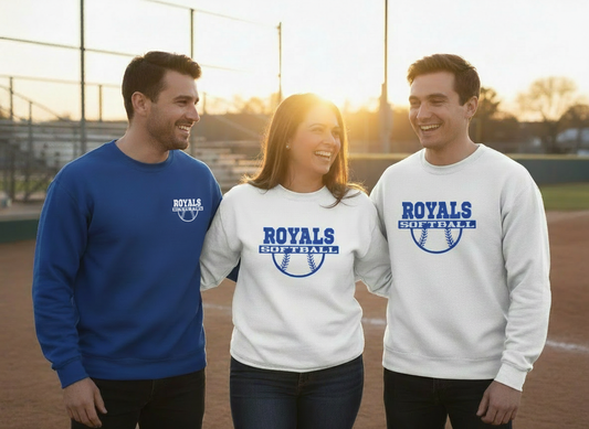 Royals Baseball/ Softball Customizable Crew Neck Sweatshirt (multiple colors/type)