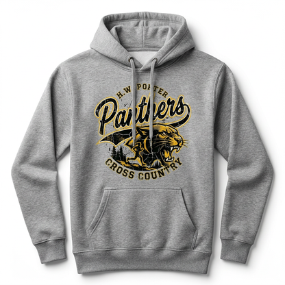 H.W. Porter Grunge CROSS COUNTRY Adult Gildan Heavy 50/50 Blend Hooded Sweatshirt- Custom Personalization!