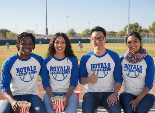 Royals Baseball/Softball Customizable Unisex Raglan