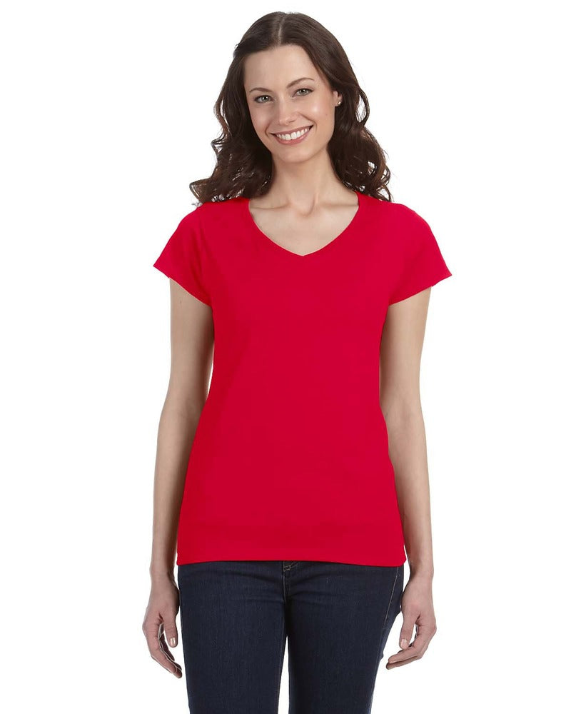 CLLL Customizable SoftStyle Gildan Ladies Fitted or Unisex V-Neck T-Shirt