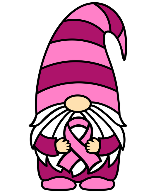 Pink Ribbon Gnome Adult Tshirt