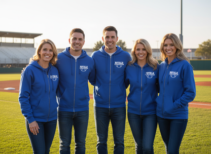 Royals Softball/Baseball Customizable Zip Up Hoodie Youth and Adult (multiple colors and weights available)