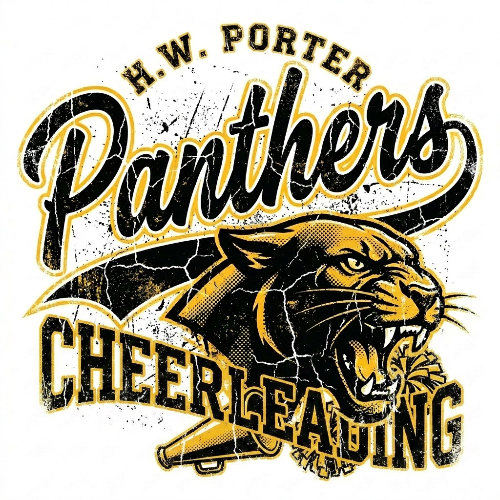 H.W. Porter Grunge Cheerleading Adult Gildan Heavy 50/50 Blend Hooded Sweatshirt- Custom Personalization!