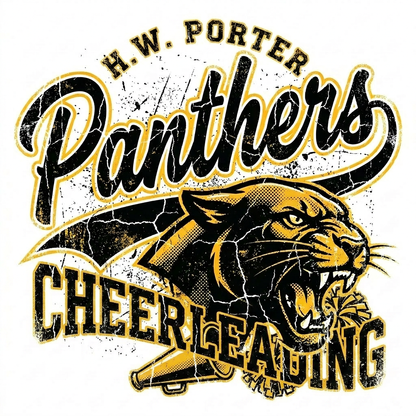 H.W. Porter Grunge Cheerleading Adult Gildan Heavy 50/50 Blend Hooded Sweatshirt- Custom Personalization!