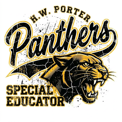 H.W. Porter Grunge SPECIAL EDUCATOR Adult Gildan Heavy 50/50 Blend Hooded Sweatshirt- Custom Personalization!