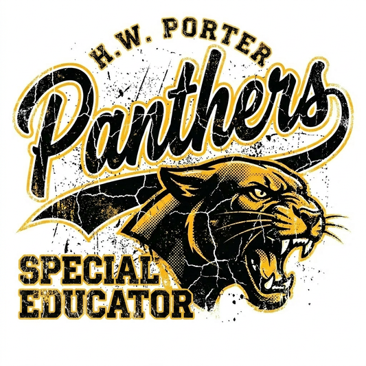 H.W. Porter Grunge SPECIAL EDUCATOR Adult Gildan Heavy 50/50 Blend Hooded Sweatshirt- Custom Personalization!