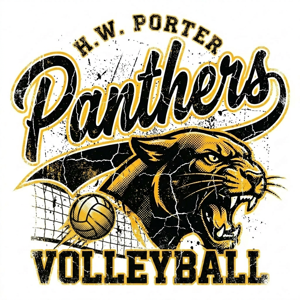 H.W. Porter Grunge VOLLEYBALL Adult Gildan Heavy 50/50 Blend Hooded Sweatshirt- Custom Personalization!