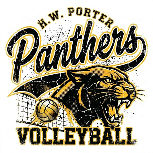 H.W. Porter Grunge VOLLEYBALL Adult Gildan Heavy 50/50 Blend Hooded Sweatshirt- Custom Personalization!