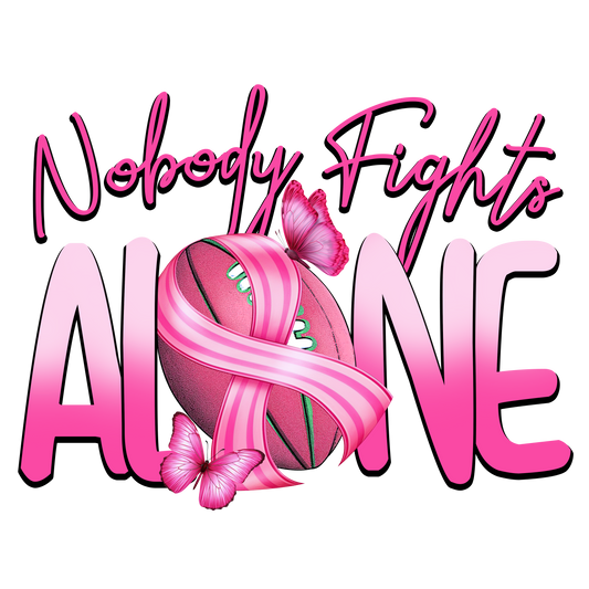 Breast Cancer -  Nobody Fights Alone Football Youth and Adult Sizes Softstyle Tee