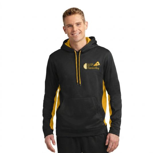 RYFC Cheerleading Youth/Adult Customizable Poly Sport Tek Color Block Football Hoodie